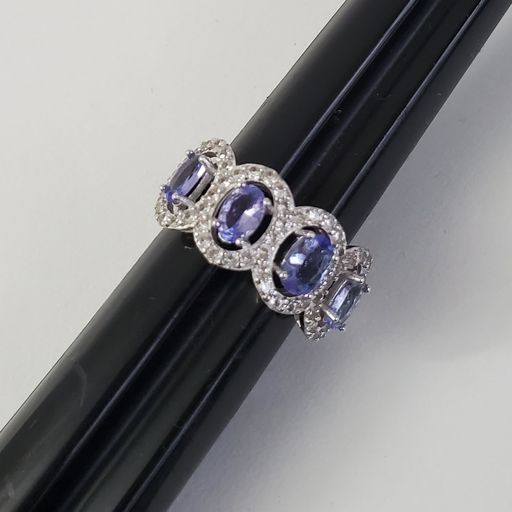 Twilight Symphony Sterling Silver 925 Tanzanite Ring - Picture 13 of 13